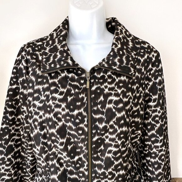 NEW Laura Ashley Leopard Jacket Coat Zip Up M Cheetah Animal Print - Picture 9 of 10